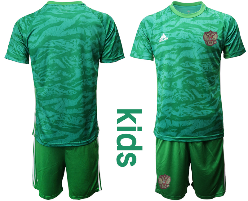 Cheap 2021 European Cup Russia green Youth goalkeeper soccer jerseys